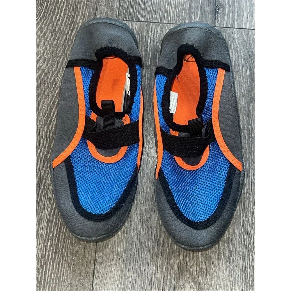 Athletic Works Swim Water Shoes Size kids 13-1 Gray Blue & Orange